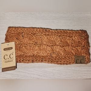 Knit Sherpa Lined Headband in Rust CC brand